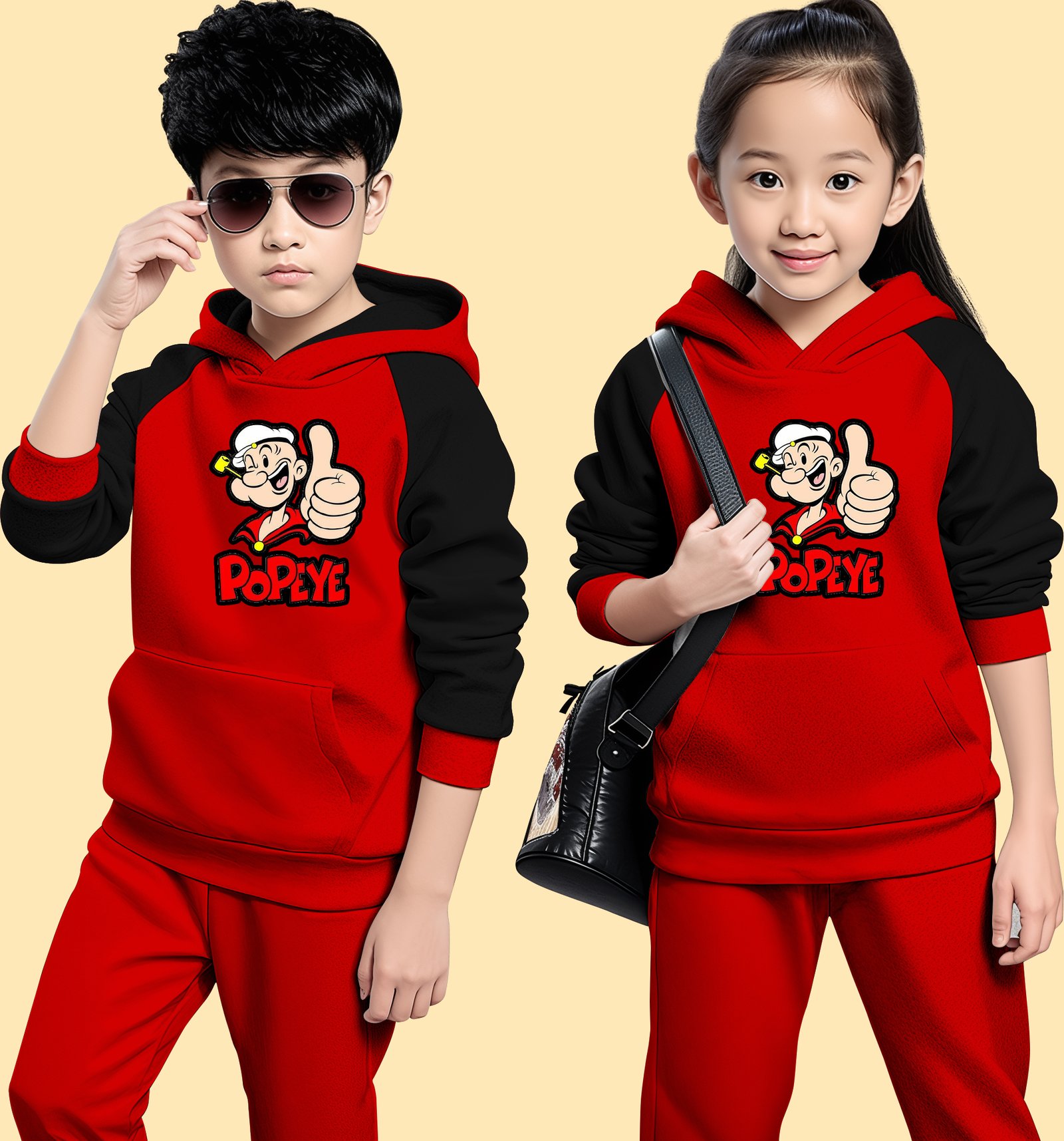 Winter Hoodie Set-POPEYE RED