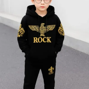 Hoodie+Pant Set=Black Eagle